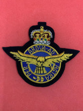 RAF Blazer Badge Royal Air Force Hand Embroidered Bullion And Wire Blazer Badge